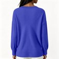 thumbnail image 4 of Uaswgudfs Women's Sweater Loose Fit Long Sleeve V Neck Scalloped Lace Trim Ribbed Knit Casual Pullover Top for Autumn Winter, 4 of 6