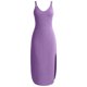 thumbnail image 3 of Vestido Largo de Manga Larga para las Mujeres Color Sólido Cuello Redondo Suelto Medio Ternera Vestido de Noche, Vestido Casual de Manga Larga para las Mujeres, 3 of 5