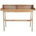 thumbnail image 4 of SAFAVIEH Wrigley Solid Writing Desk w/ 2 Shelves, Natural, 4 of 11