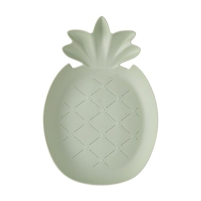 Leodye 1PCS Solid Color Plastic Pineapple Plates - Durable Easy-to-clean, for Living Room/Kitchen/office -11.6*7.6*1.1in