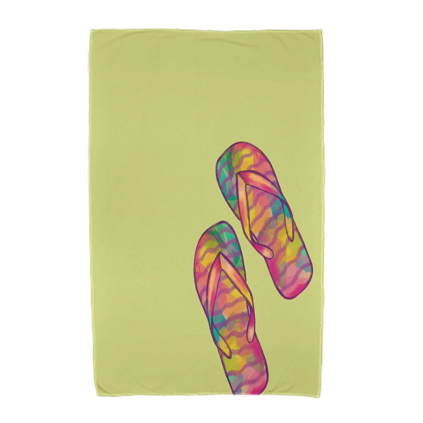Simply Daisy 30" x 60" Rainbow Flip Flops Geometric Print Beach Towel