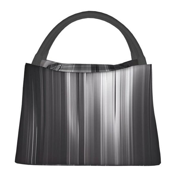 Fotbe Monochrome Abstract Lines Bolsa Térmica Portátil con Estampado, Bolsa de Entrega de Alimentos Aislada, Bolsa Reutilizable de Gran Capacidad para Comidas y Supermercado