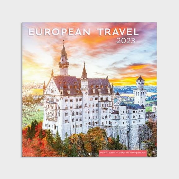 2023-12 Month Calendar-European Travel 12x12 Hanging Wall Calendar by DaySpring