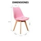 thumbnail image 4 of Sillas Tulip Tipo Eames Modernas Minimalistas Estructura de las Sillas en Madera con Asiento Acolchado Set de 4 Piezas Mirel Tulip Rosas Mirel Tulip, 4 of 9