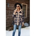 thumbnail image 4 of Zeagoo Flannel Jacket Fleece Lined Jacket Women Plaid Shacket Button Down Shirts Casual Fall Winter Outwear, 4 of 6