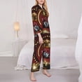 thumbnail image 3 of Fotbe Casino King And Playing Cards Conjunto de Pijama de Manga Larga para Mujer con Estampado, Ropa de Dormir de 2 Piezas, Conjunto de Casa Suave y Cómodo con Bolsillos-Medium, 3 of 7
