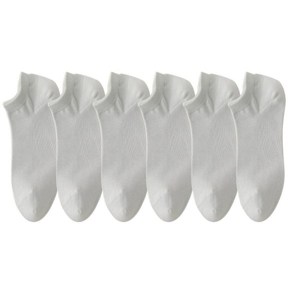 Darzheoy Men's Socks 6PC Breathable Thin Casual Cotton Solid Color Mesh Summer Lightweight Non-Slip Short Socks