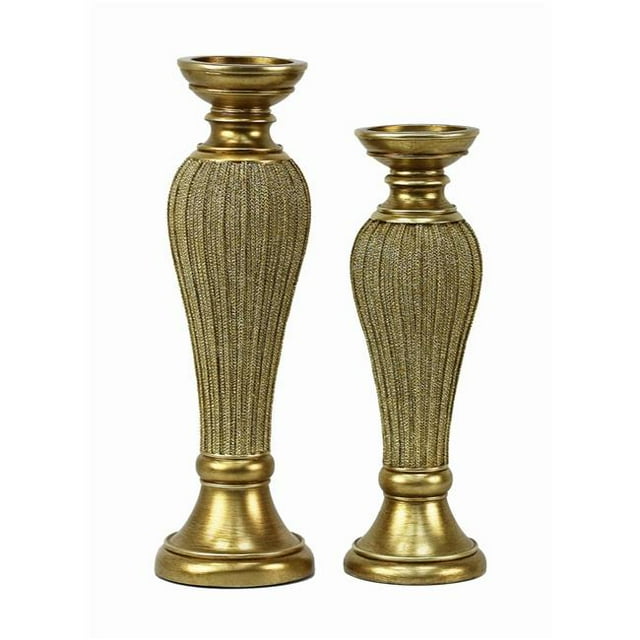 DLusso Designs CZ02 Arlisa Design Hurricane Candlestick Set - 2 Piece