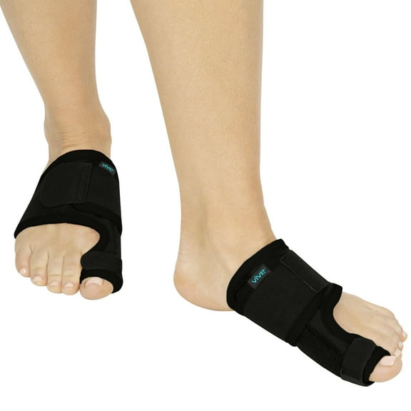 Vive Bunion Corrector for Women & Men (Pair) - Big Toe Brace Straightener with Splint - Hallux Valgus Pad with Adjustable Strap
