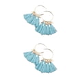 thumbnail image 4 of Pendientes de araña Sonducket Estilo bohemio vintage Tribal con borla color lago azul, 4 of 6