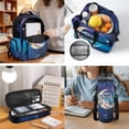 thumbnail image 2 of KUIFORTI Blue Owl Bookbag and Lunchbox Set 4Pcs Cool Kids Backpack with Pencil Pouch Water Bottle Sleeve for Teens Elementary Middle School Back to School Gifts, 2 of 7