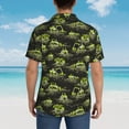 thumbnail image 4 of Fotbe Light Green Excavator Camisa Hawaiana para Hombre Unisex – Camisa Casual de Verano con Botones de Manga Corta de Algodón y Lino,Small, 4 of 7