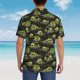 thumbnail image 4 of Fotbe Light Green Excavator Camisa Hawaiana para Hombre Unisex – Camisa Casual de Verano con Botones de Manga Corta de Algodón y Lino,Small, 4 of 7