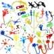 thumbnail image 1 of Wankko 72 Piezas Surtido De Juguetes Pegajosos Elásticos De Vinilo Incluyendo Escalador De Pared Hombres Animales Pegajosos Manos Pegajosas Grandes Martillos Pegajosos Ranas Voladoras Elásticas Y Rana, 1 of 5