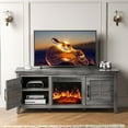 thumbnail image 6 of CHITOOMA Fireplace TV Stand with 2 Barn Doors and Storage Cabinets for TV up to 75 inch, Entertainment Center Console Table, Media Furniture for Living Room, Gray Wash, 6 of 9