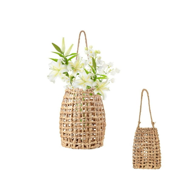 Woven Rectangular Wall Hanging Basket,QZS Reusable Handmade Basket for Garden,7.9x5.1x12In Storage Organizers for Home,1Pack