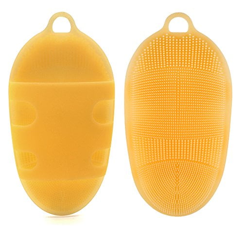 INNERNEED Soft Body Scrubber Pure Silicone Shower Brush Exfoliating