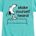 thumbnail image 3 of HYBRID APPAREL - Peanuts - Make Yourself Heard - Toddler & Youth Girls Short Sleeve Graphic T-Shirt, 3 of 5