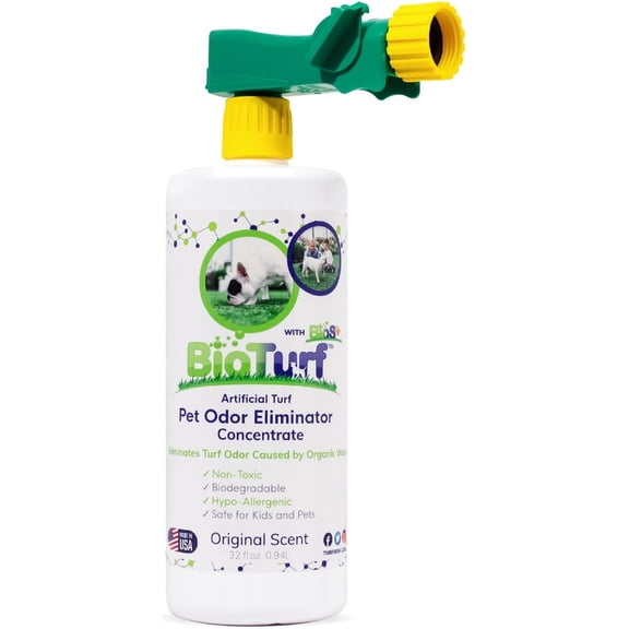 BioS  Artificial Turf Pet Odor Eliminator - Organic, Non-Toxic, Enzyme Concentrate - Safe for Use Around Kids, Pets, & Plants, 32oz