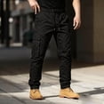 thumbnail image 3 of Yungyresw Straight Leg Cargo Pants Men Lightweight Relaxed Fit Work Pants With Pockets Cuffed Hem Stretch Workout Hiking Trousers S, 3 of 9