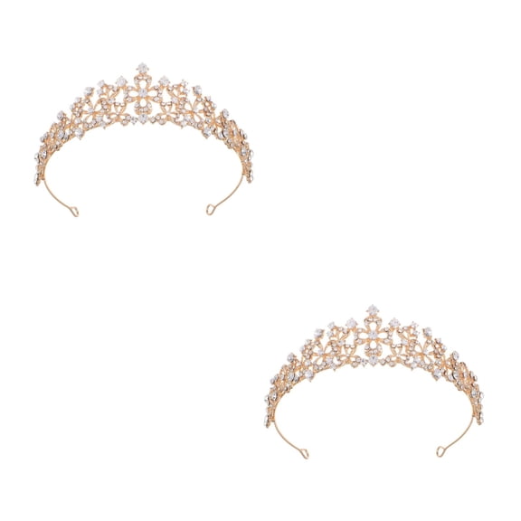 WORGEOUS 2pcs Bridal Set Crystal Princess Crowns Wedding Hair Accessories Mermaid Style Birthday Party Formal Event Headpieces for Women