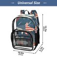 thumbnail image 2 of Iauyy Clear Backpack Heavy Duty PVC Transparent Backpack for College Workplace, Vintage Flag Sea-fish, 2 of 8