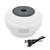 LED Bluetooth\-compatible Speaker Bathroom Shower Waterproof Portable Wireless Speaker Round Shape Rechargeable white