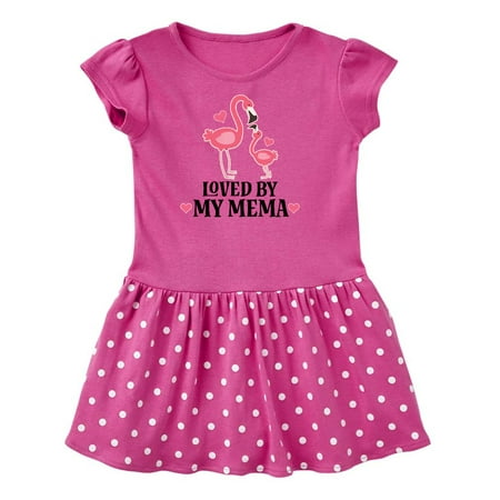 

Inktastic My Mema Loves Me Flamingo Gift Toddler Girl Dress