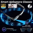 thumbnail image 3 of 2025 AI Smart Glasses feature 8GB large memory and 8MP camera. Supporting 100+ language translation, wireless calls and music, the dual-lens set is a great Halloween and Christmas gift., 3 of 8