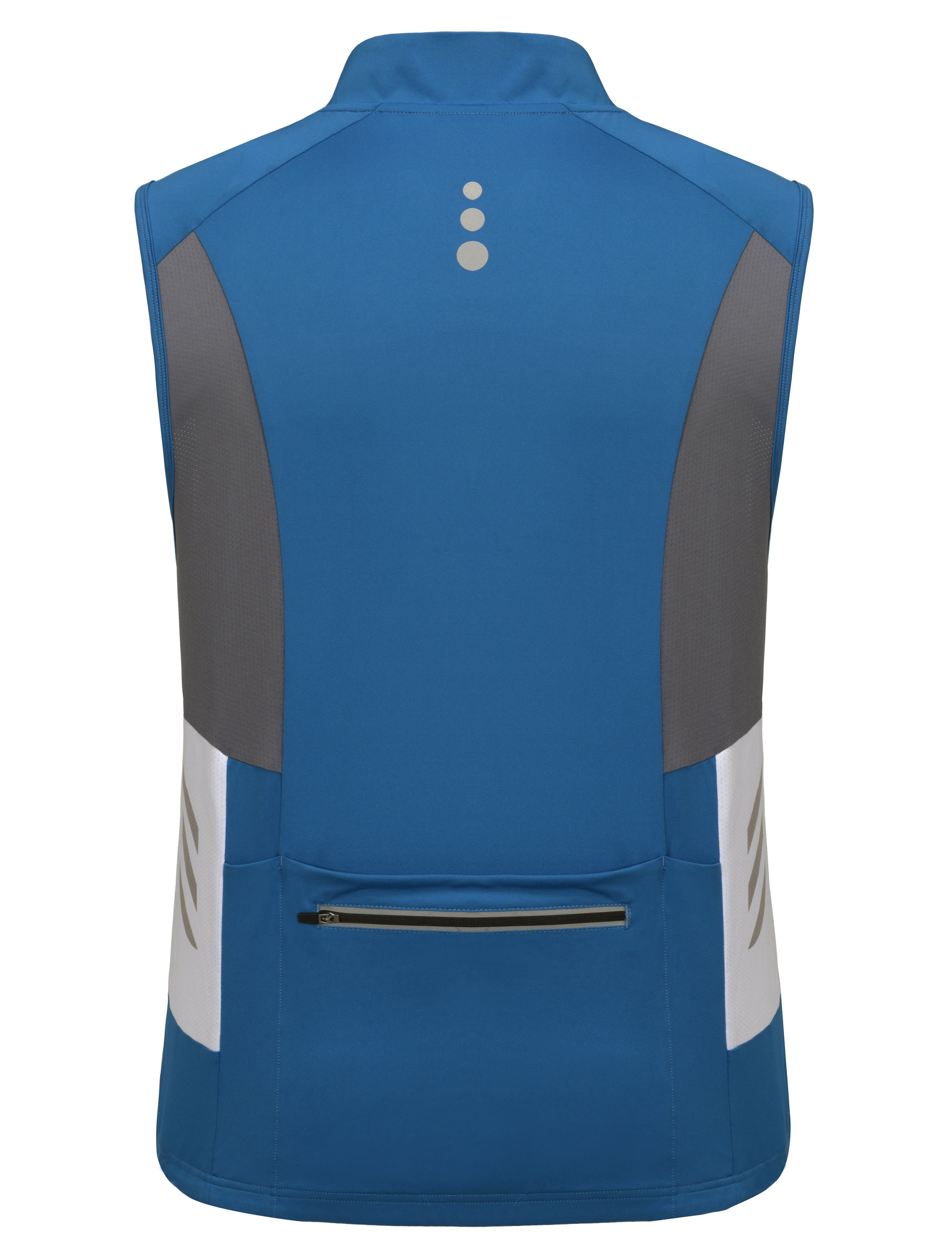 Little Donkey Andy Men's Breathable Cycling Vests Reflective Sleeveless Jackets for Running Golf with 4 Rear Pockets, Deep Blue S