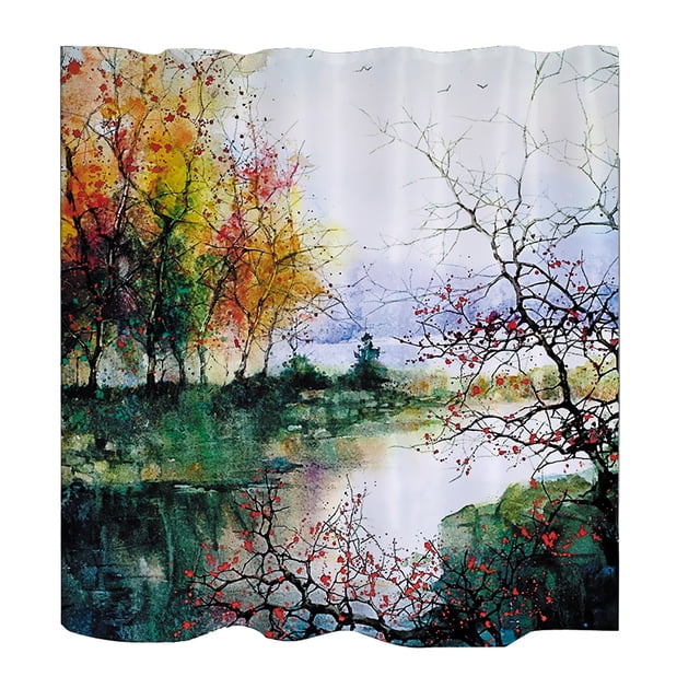 Cortina de ducha Baoblaze 180x180cm Resistente al Agua Multicolor con 12 Ganchos