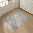 thumbnail image 3 of ODIKA 3'x5' Washable Area Rug Pile Neutral Faded Radiating Bands Transitional Motif Beige Large for Hallway, Laundry Room, Non-Slip, Flatweave, Easy Care, 3 of 7