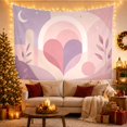 thumbnail image 3 of Moon Stars Heart with Divided Vertically Into Soft, Mystical Fantasy for Space Lovers, Galaxy Room Decor, Valentine'S Day Gift, Tapestry Wall Hanging for Bedroom and Dorm, 3 of 7