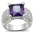 thumbnail image 1 of Alamode 3W148-9 Bague en Laiton Rhodium Femme avec AAA Grade CZ en Améthyste - Taille 9, 1 of 1