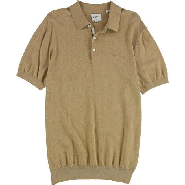 Ben Sherman Polo pour Homme en Mélange de Coton Signature, Beige, Très Grand