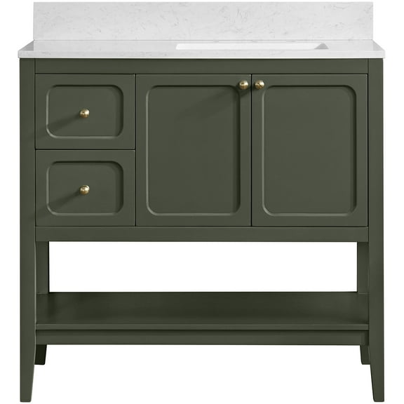 Miseno Mv-N242-V36 Ravello 36" Single Basin Vanity Set - Deep Olive Green