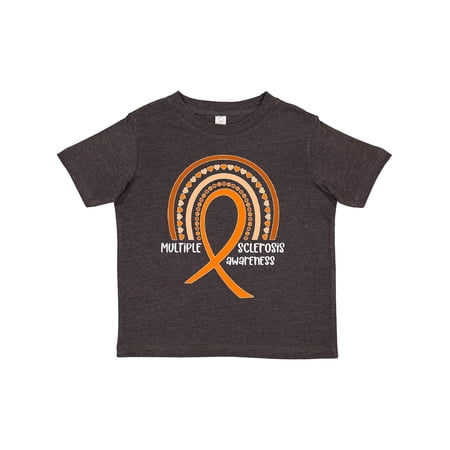 Inktastic Multiple Sclerosis Awareness Orange Ribbon Rainbow Boys or Girls Toddler T-Shirt