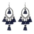 thumbnail image 4 of Pendientes largos con borlas y diseño llamativo, joyería de moda, maxi pendientes de bisutería, color negro, 4 of 5