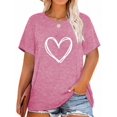 thumbnail image 2 of XCHQRTI Womens Love Heart T-Shirts Valentine's Day Graphic Tees Short Sleeve Plus Size Tops, 2 of 7