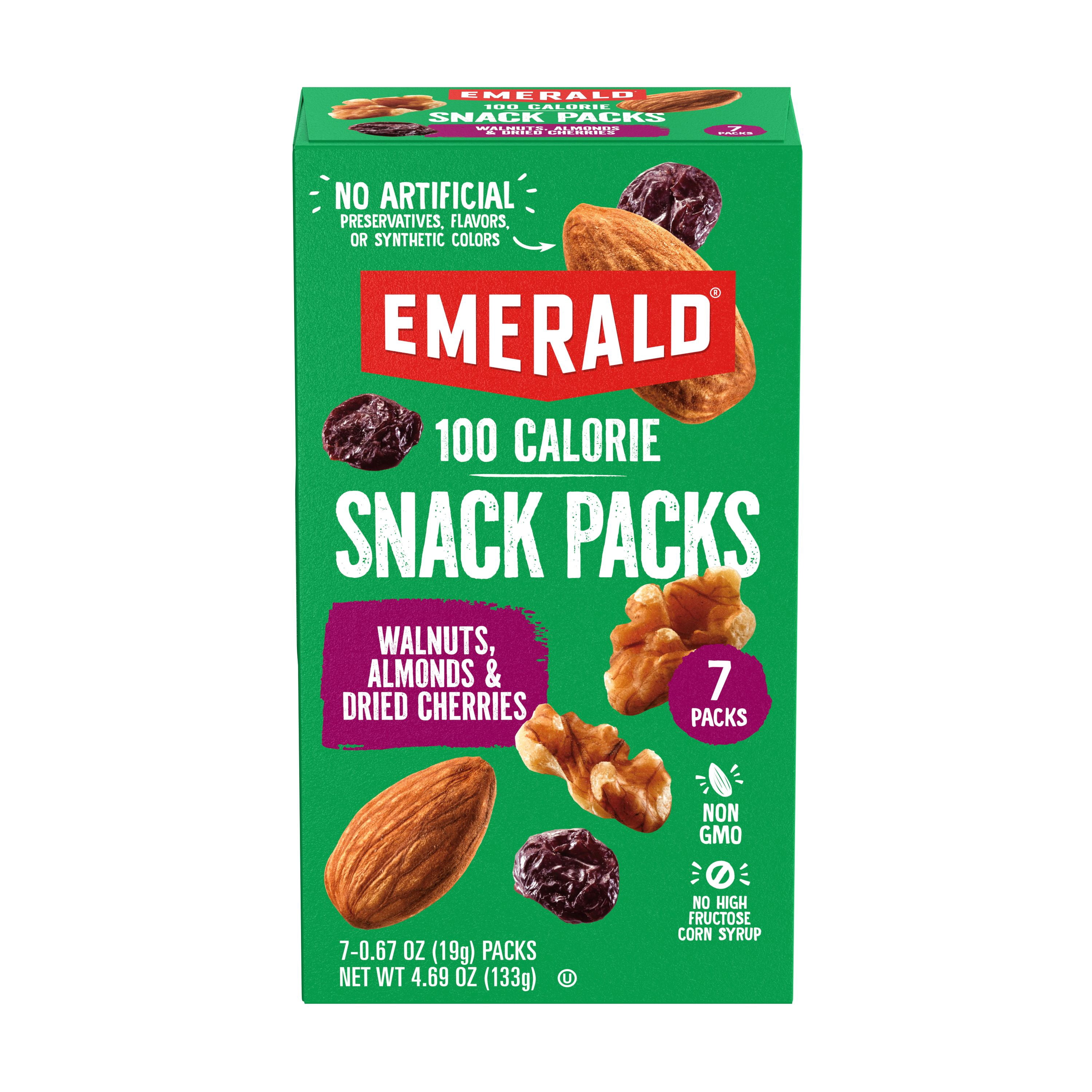 Emerald Nuts Walnuts & Almonds with Dried Cherries, 100 Calorie Pack, 4.69 oz (Pack of 2)