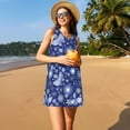thumbnail image 3 of Fotbe Beautiful Snowflake Butterfly Vestido de Verano sin Mangas para Mujer – Vestido Midi Línea A, Estilo Camiseta Floral, Vestido Playero Casual y Fluido, 3 of 7