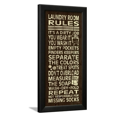 Laundry Room Rules Ii Framed Print Wall Art By N Harbick