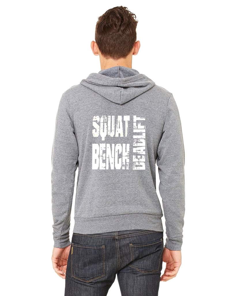 Interstate Apparel Mens Squat Bench Deadlift C9 Gray Fleece Zipper