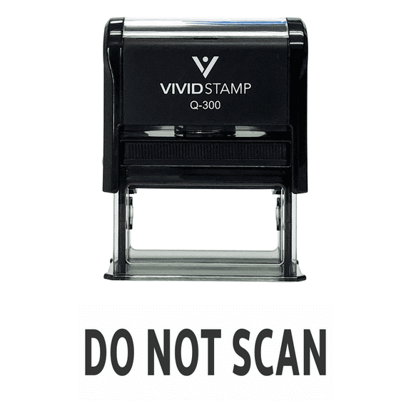 Vivid Stamp Do Not Scan Self Inking Rubber Stamp (Black Ink) - Large
