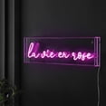thumbnail image 3 of La Vie En Rose 20" X 6" Contemporary Glam Acrylic Box USB Operated LED Neon Light, Pink, 3 of 7