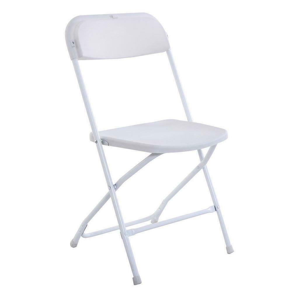 8 PACK Commercial Wedding Quality Stackable Plastic Folding Chairs White 