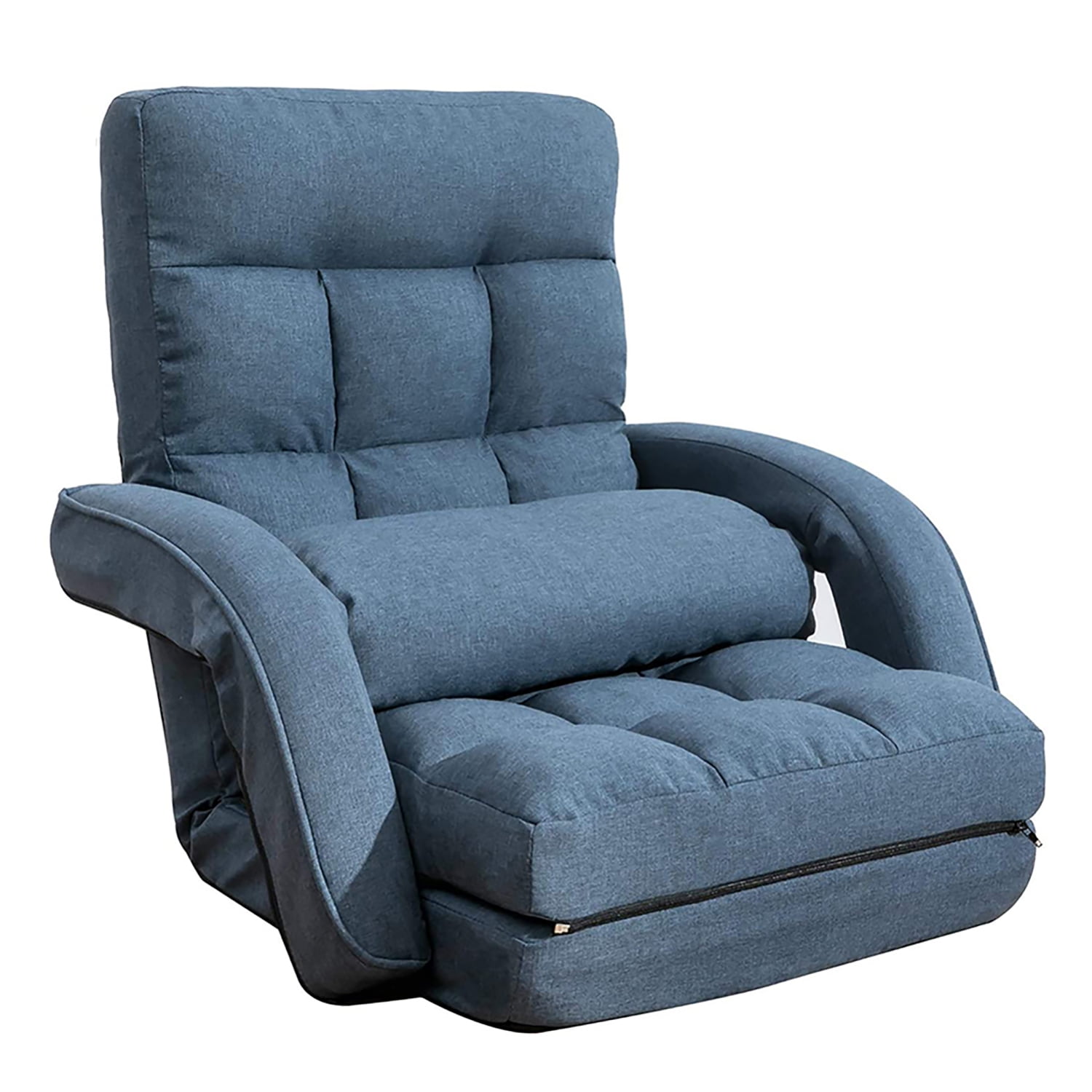 Kadyn Adjustable Floor Chair,Folding Lazy Sofa with Armrests and a Pillow Padded, Floor Chair Sofa for Living Room, Bedroom, Dark Blue Kadyn Adjustable Floor Chair,Folding Lazy Sofa with Armrests and a Pillow Padded, Floor Chair Sofa for Living Room, Bedroom, Dark Blue