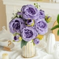 thumbnail image 2 of Luoshdecor Peonies Artificial Flowers,1 Bunch 5 Heads Silk Peonies Bouquet for Centerpiece Table Wedding Party Home Decor, 2 of 6