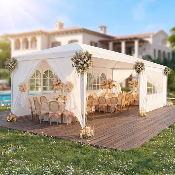 HOTEEL Party Tent 10x20 Canopy Tents for Parties with 6 Removable Sidewalls, Waterproof Outdoor Tent for Weddings and Events
