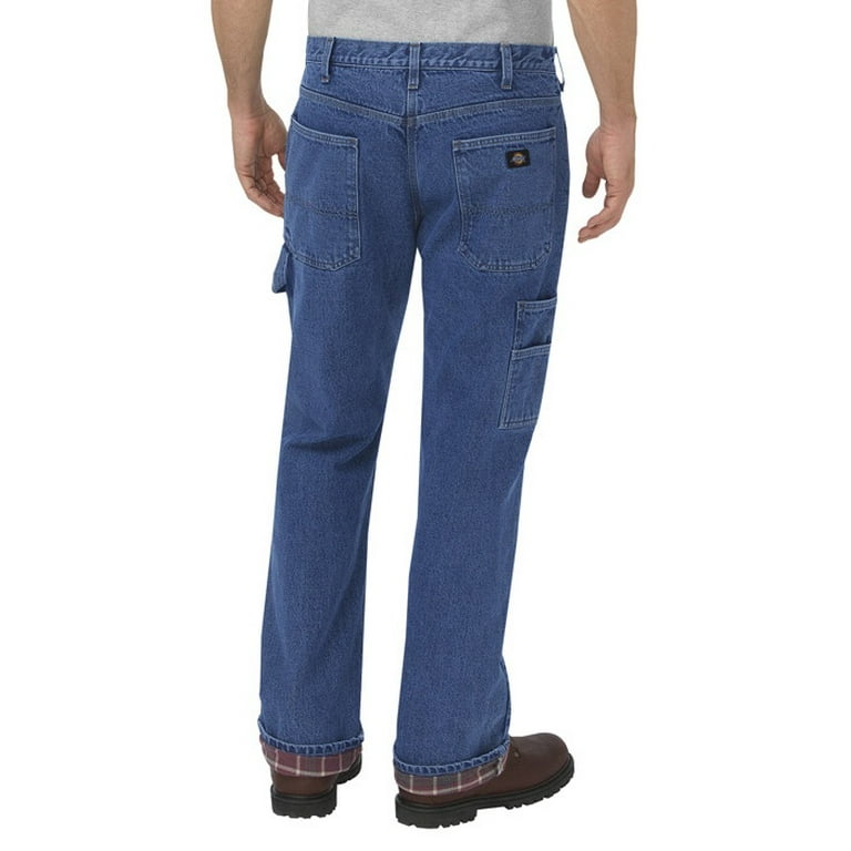 dickies mens relaxed fit straight leg flannel lined carpenter denim jean Walmart